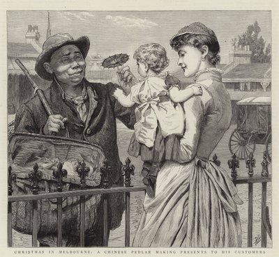 Jul i Melbourne, en kinesisk kræmmer, der laver gaver til sine kunder af Robert Barnes